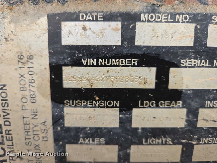 image for item EB1384 1997 Circle R 34HSD side dump trailer