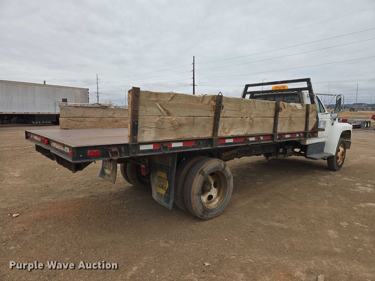 image for item EB1385 1992 Ford F600 dump flatbed truck
