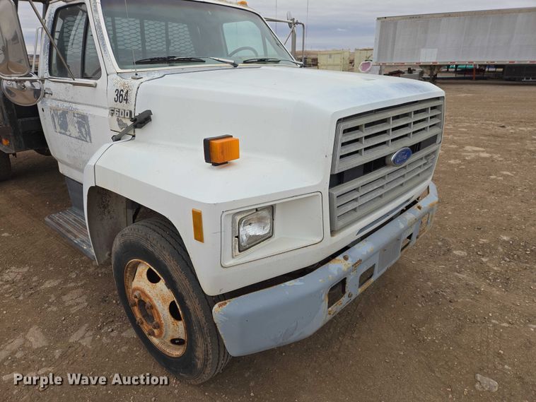 image for item EB1385 1992 Ford F600 dump flatbed truck