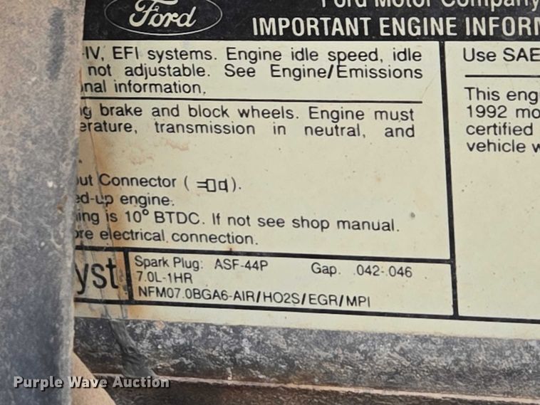 image for item EB1385 1992 Ford F600 dump flatbed truck