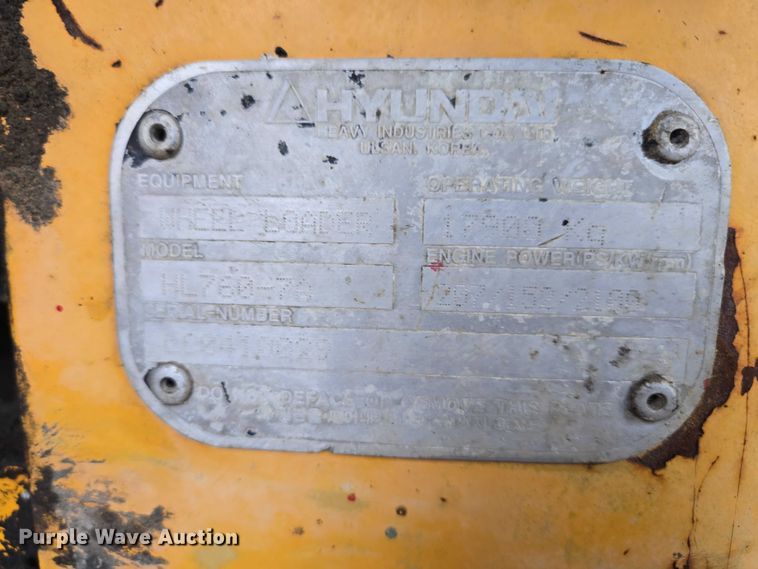 image for item EB1389 2007 Hyundai HL760-7A wheel loader