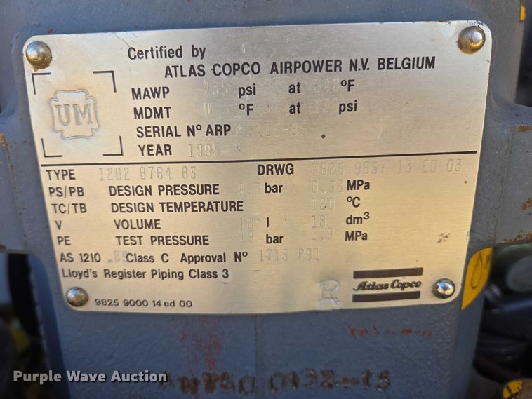 image for item EB1396 Atlas Copco XAS45 air compressor