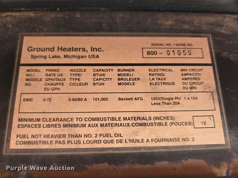 image for item EB1401 Ground Heater E800 ground heater