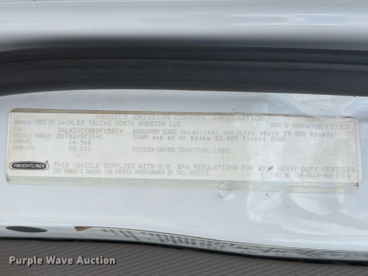 image for item ED5192 2014 Freightliner Business Class M2 utility / service truck