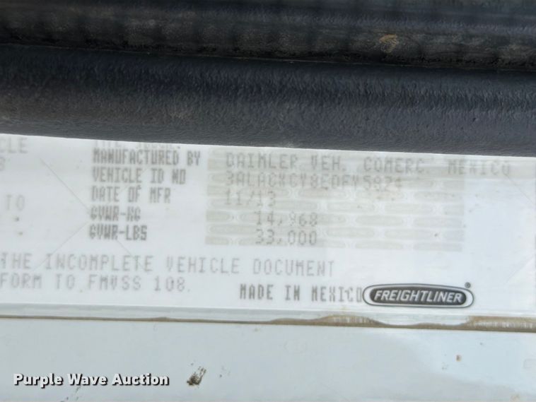 image for item ED5192 2014 Freightliner Business Class M2 utility / service truck