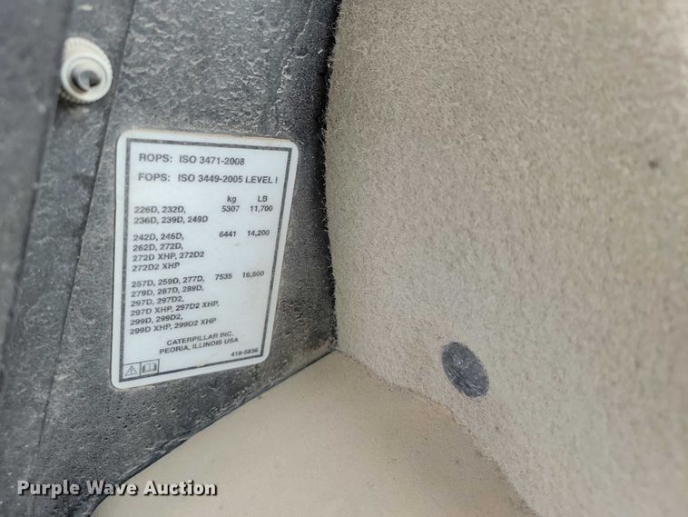 image for item EE0924 2018 Caterpillar 257D tracked skid steer loader