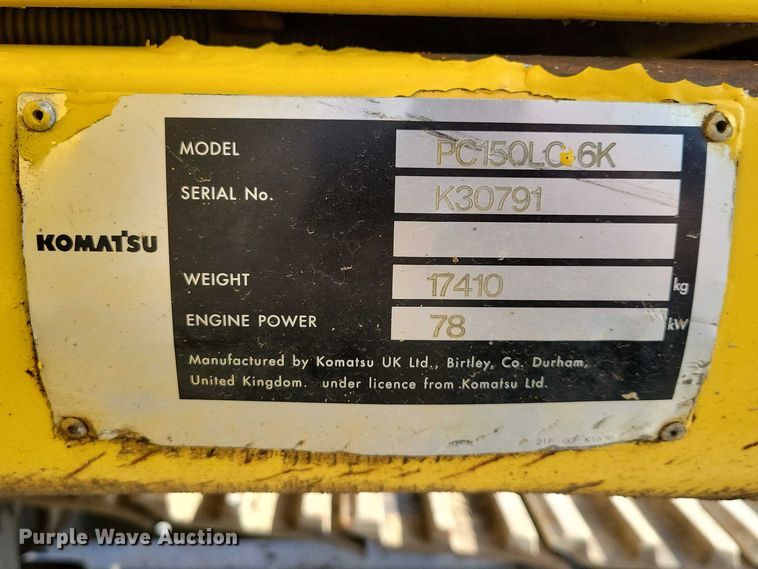 image for item EE0930 1999 Komatsu PC150LC excavator