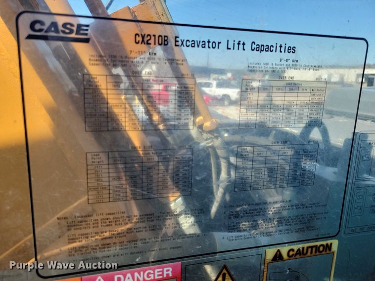 image for item EE0937 2012 Case CX210B excavator