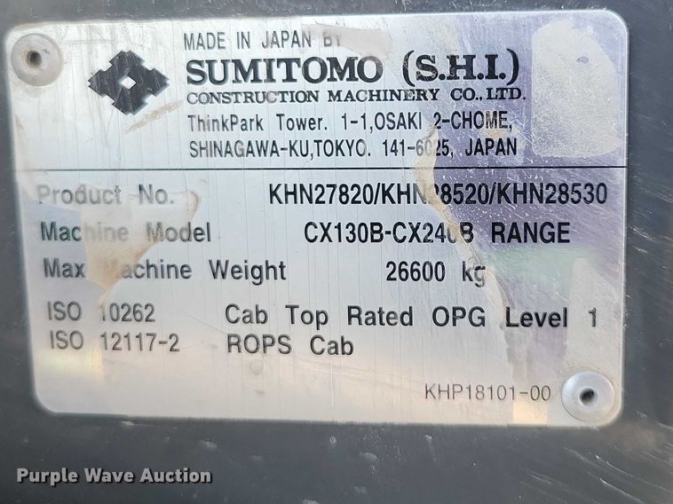 image for item EE0937 2012 Case CX210B excavator