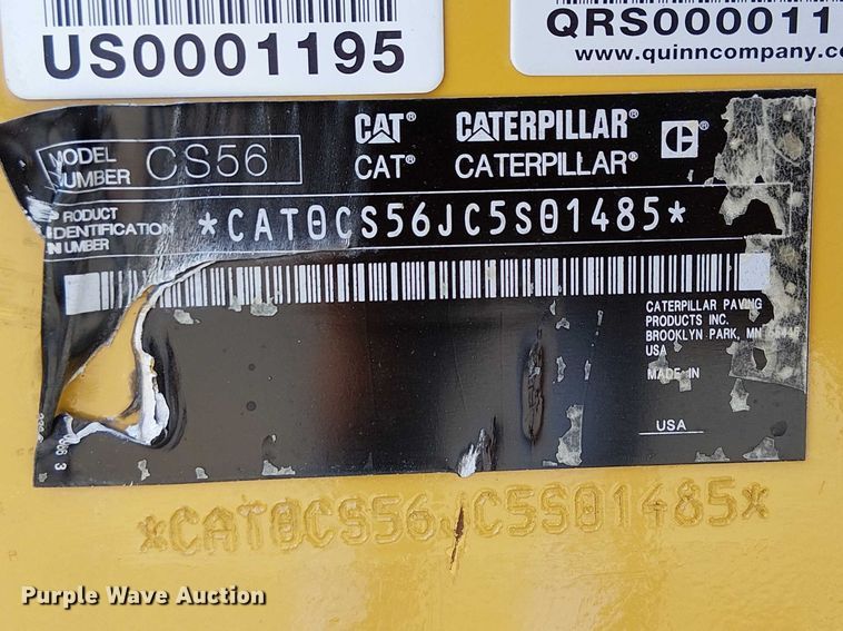 image for item EE5295 2011 Caterpillar CS-56 single drum vibratory roller