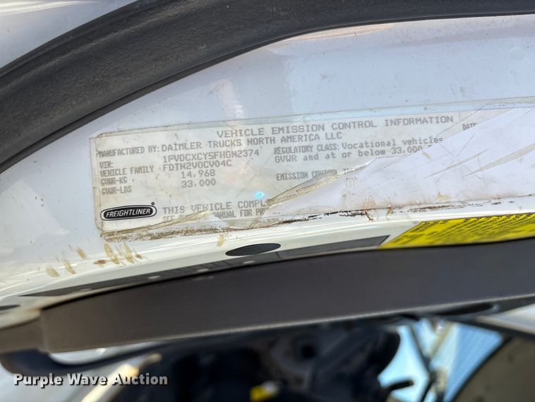 image for item EF1048 2015 Freightliner Business Class M2 bucket truck