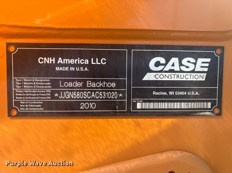 image for item EG8915 2010 Case 580 Super M backhoe