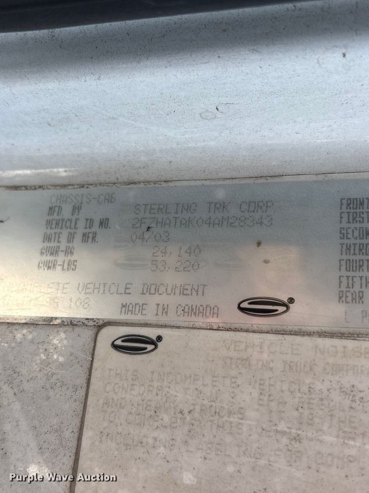 image for item EG8950 2004 Sterling L7500 Series 