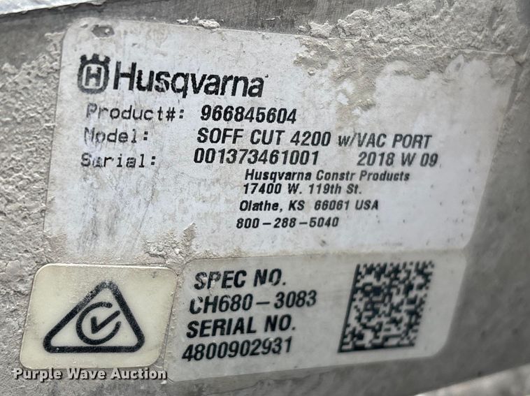 image for item EI5779 2018 Husqvarna Soff Cut 4200 concrete saw