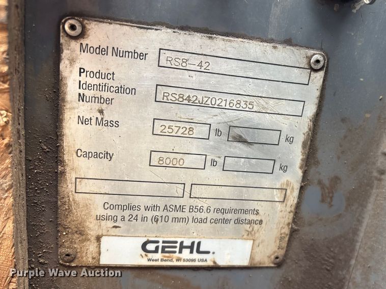 image for item EO4142 Gehl RS8-42 telehandler