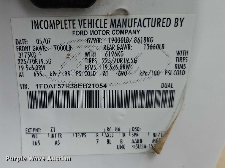 image for item EO7237 2008 Ford F550 Super Duty dump truck