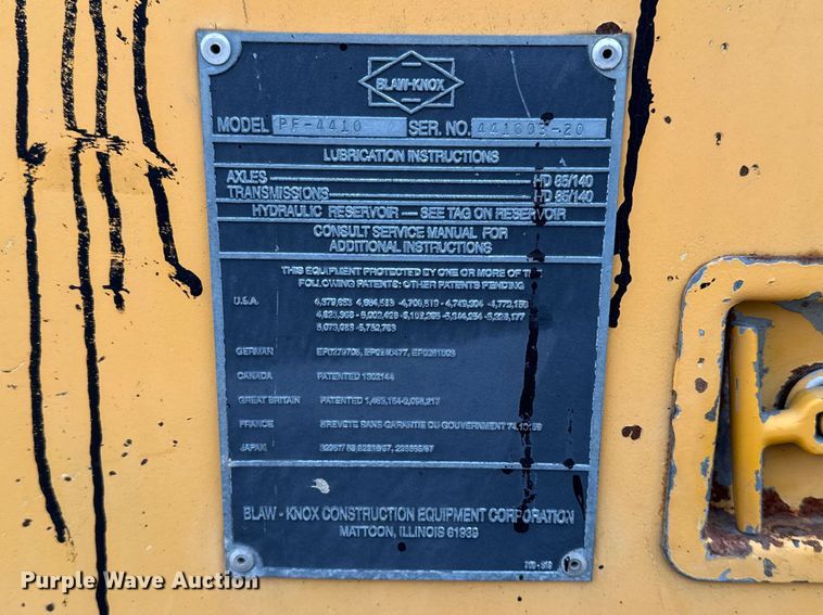 image for item EQ5003 2001 Blaw-Knox PF-4410 paver