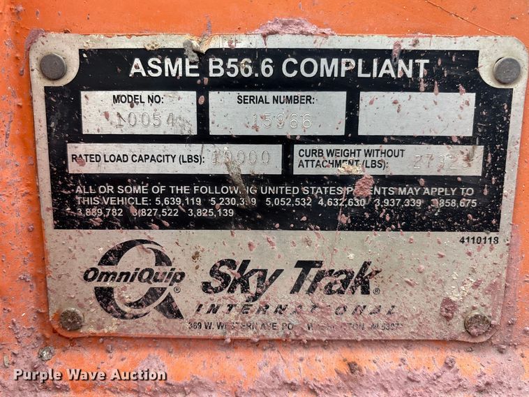 image for item ER7530 2002 Skytrak 10054 telehandler