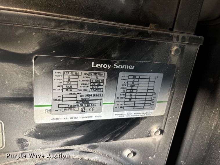 image for item ER7534 2017 Atlas Copco 70 KVA ID HB generator