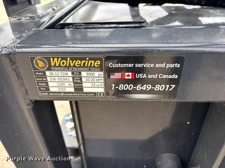 image for item ES8787 2025 Wolverine SB-12-72W skid steer vibratory screen bucket