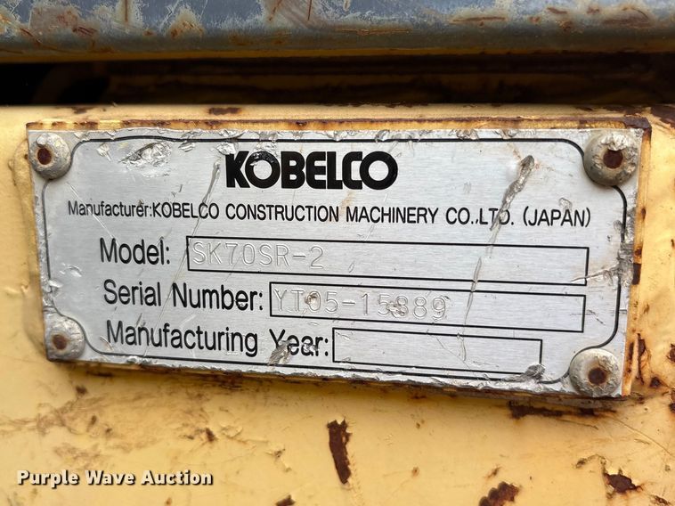 image for item ES8893 2009 Kobelco SK70SR-2 mini excavator