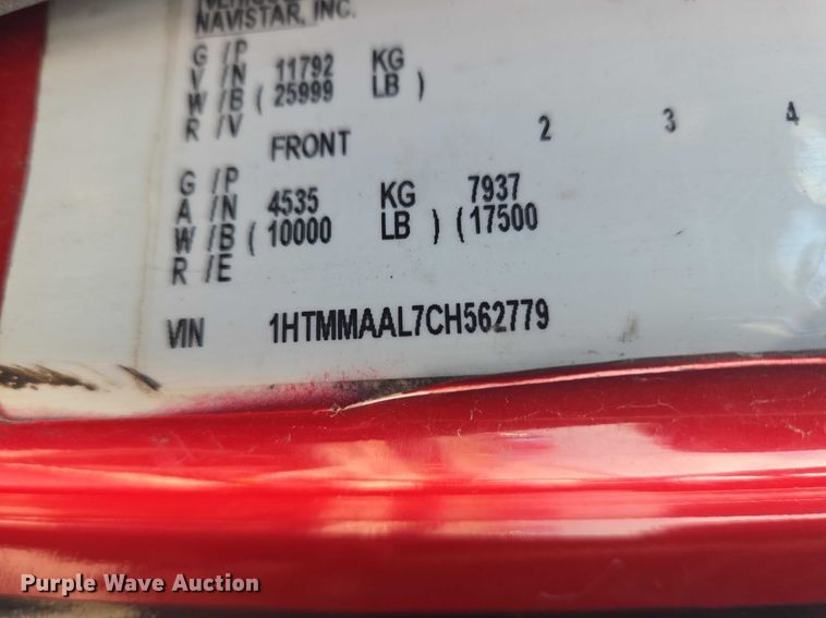 image for item ET1499 2012 International 4300 dump truck