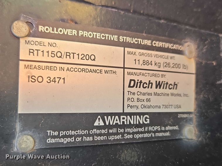 image for item ET5197 2014 Ditch Witch RT120 QUAD vibratory cable plow