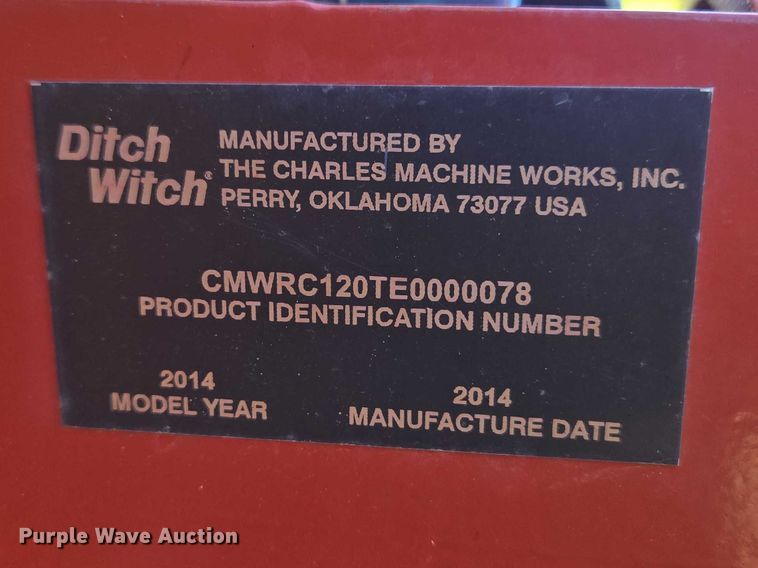 image for item ET5197 2014 Ditch Witch RT120 QUAD vibratory cable plow