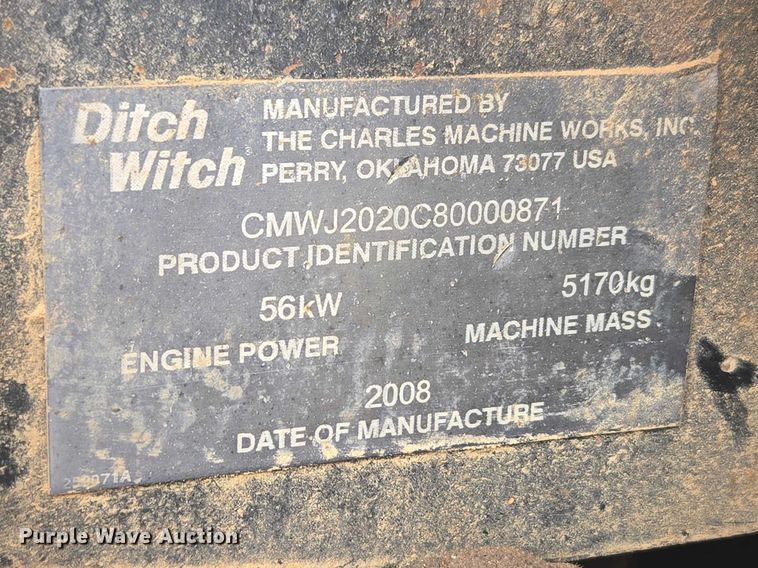 image for item ET5202 2008 Ditch Witch JT 2020 Mach 1 directional boring unit