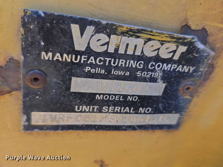 image for item ET5217 Vermeer V1150 trencher