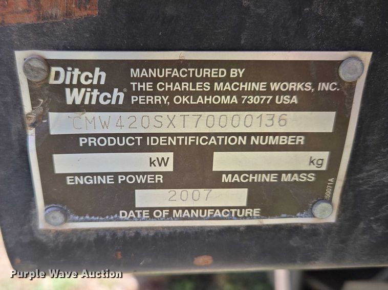 image for item ET5222 2007 Ditch Witch 420SX trencher