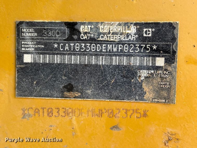 image for item EU0504 2008 Caterpillar 330D excavator