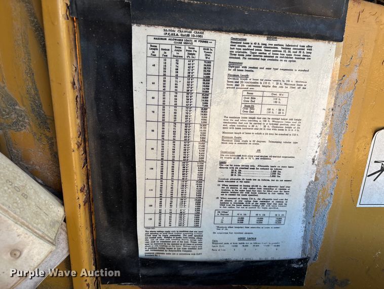 image for item EU0514 1976 Bucyrus-Erie 30-B crane