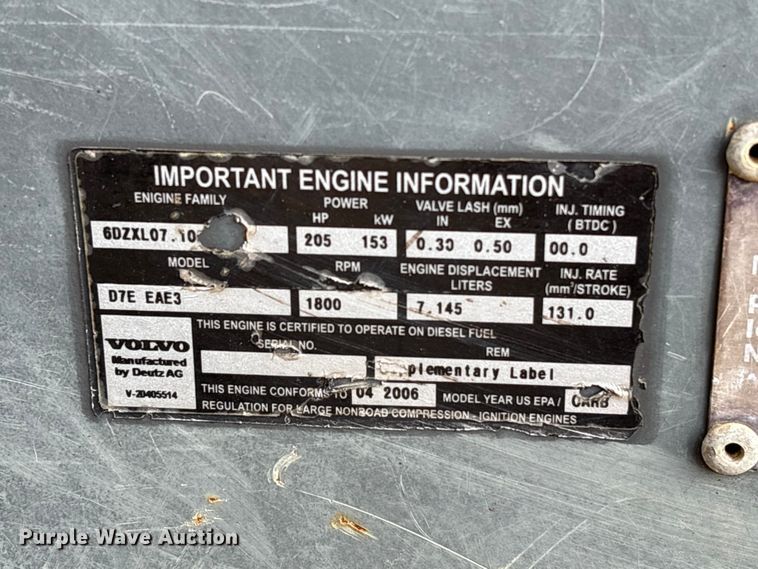 image for item EU0526 2006 Volvo EC290B LC excavator