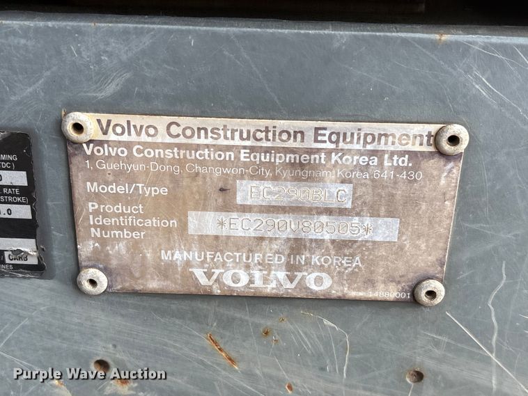 image for item EU0526 2006 Volvo EC290B LC excavator