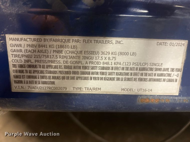 image for item EV2914 2024 Air-Tow UT16-14 utility trailer