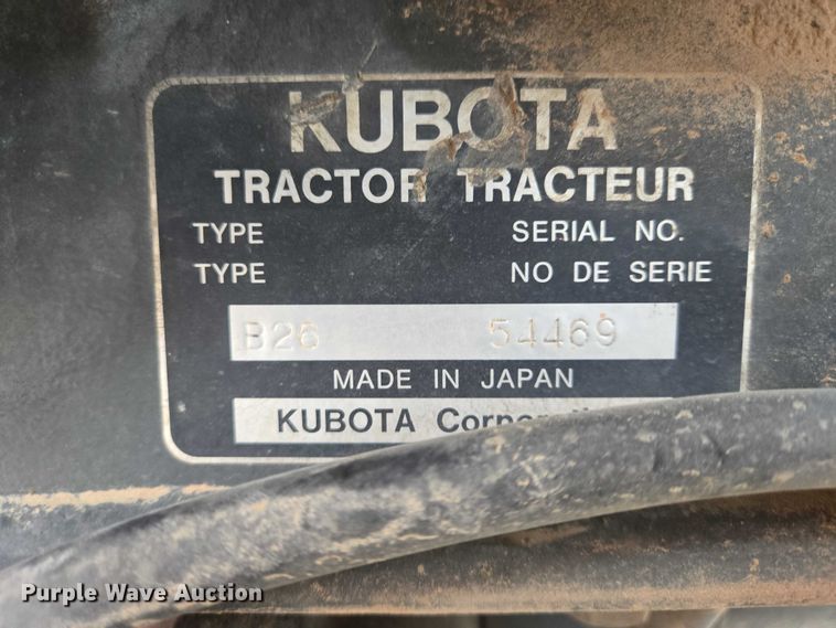 image for item EV5582 Kubota B26 HST backhoe