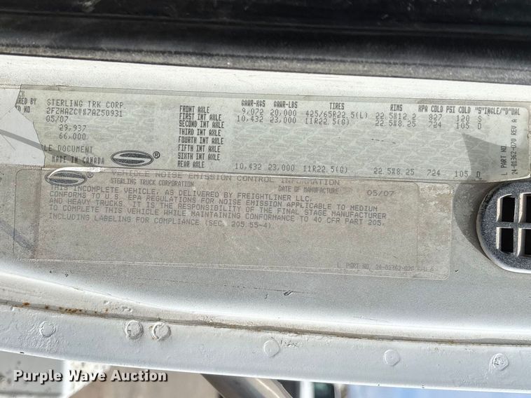 image for item FB3316 2007 Sterling L9500 ready mix truck