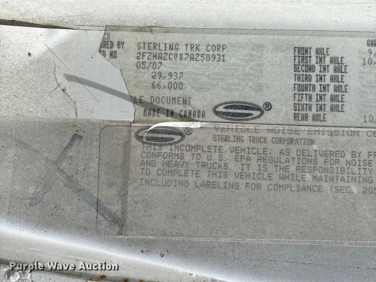 image for item FB3316 2007 Sterling L9500 ready mix truck