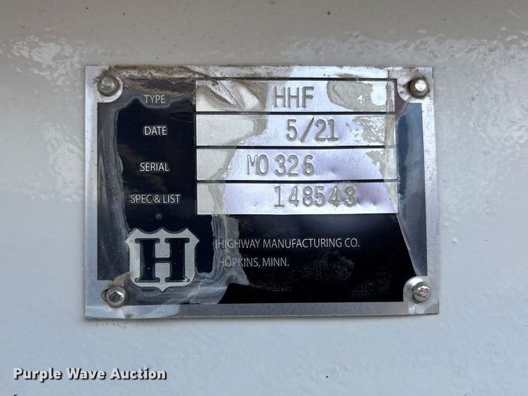 image for item FB3393 2021 Highway Manufacturing Company HHF pressure digger truck bed