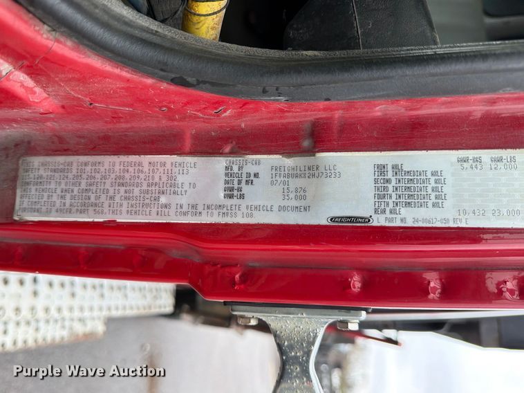 image for item FB8053 2002 Freightliner FL70 Crew Cab dump truck