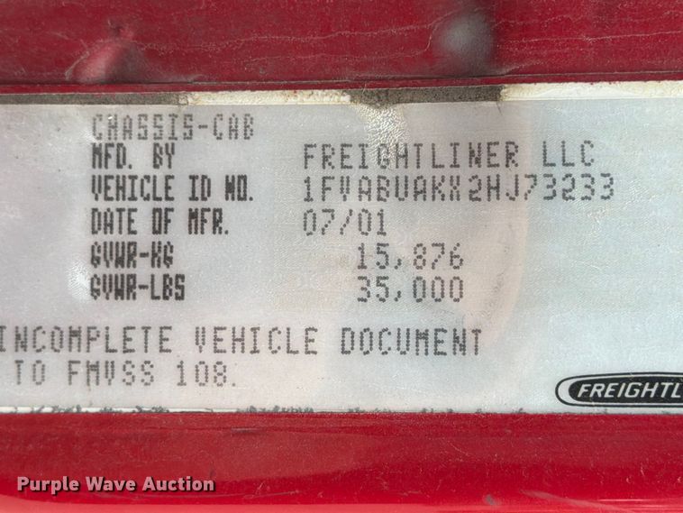 image for item FB8053 2002 Freightliner FL70 Crew Cab dump truck