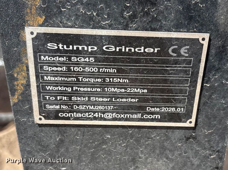 image for item FC2177 SG45 skid steer stump grinder