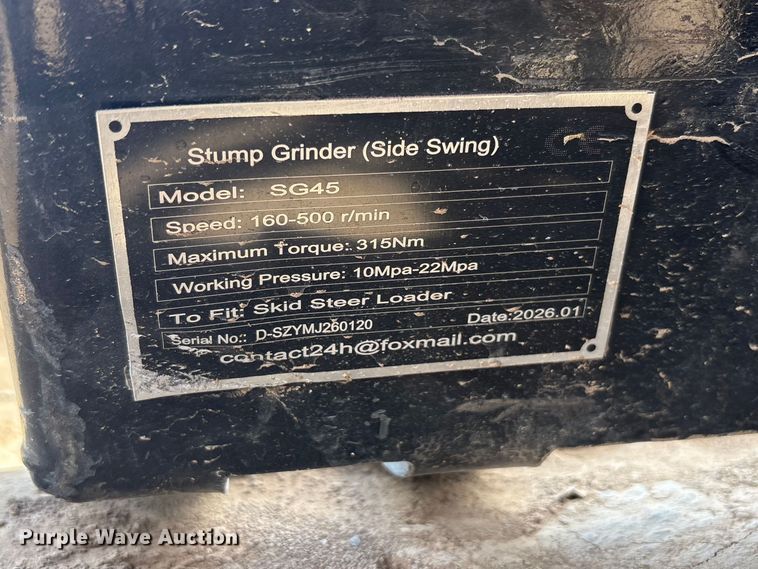 image for item FC2179 SG45 skid steer stump grinder
