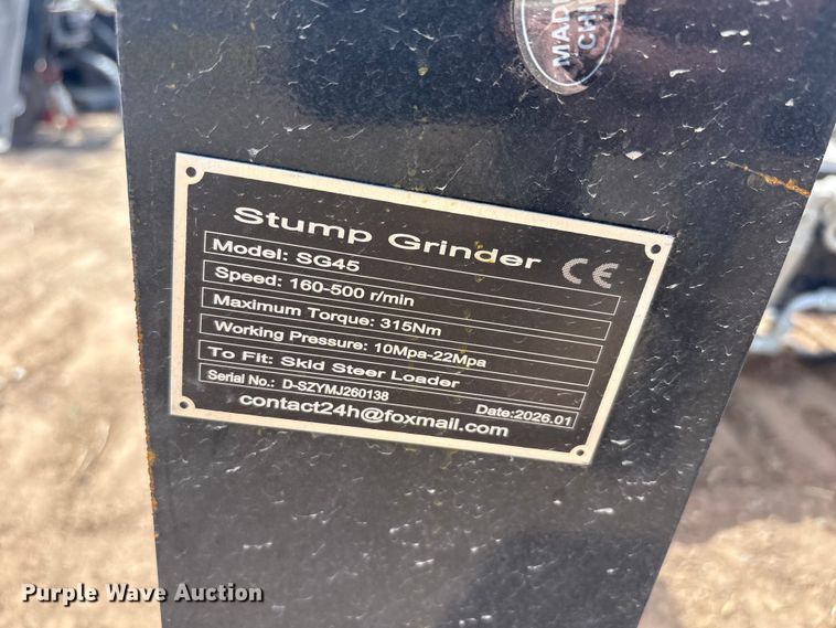 image for item FC2180 SG45 skid steer stump grinder
