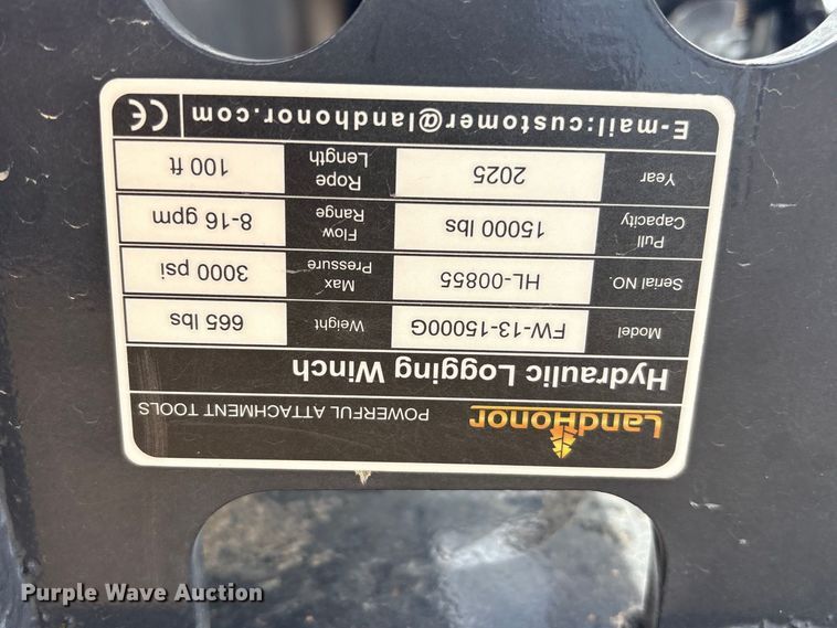 image for item FC2182 Landhonor FW-13-15000G skid steer winch