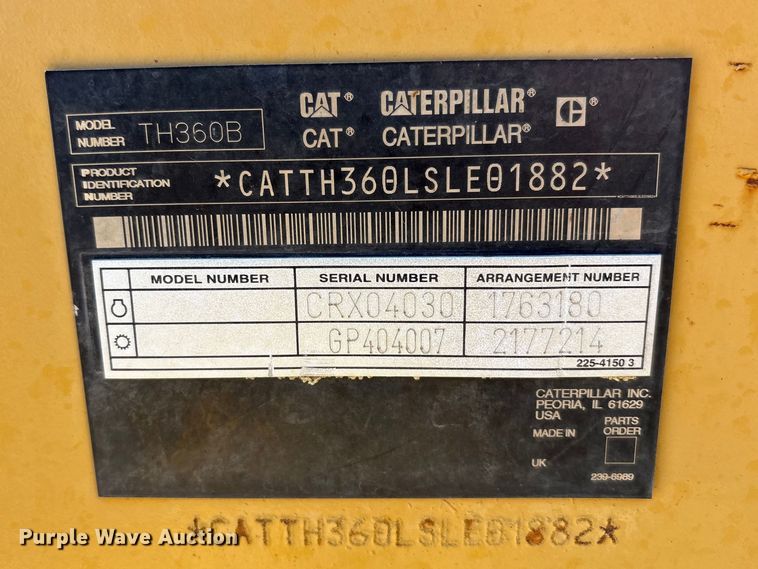 image for item FC2190 2004 Caterpillar TH360B telehandler