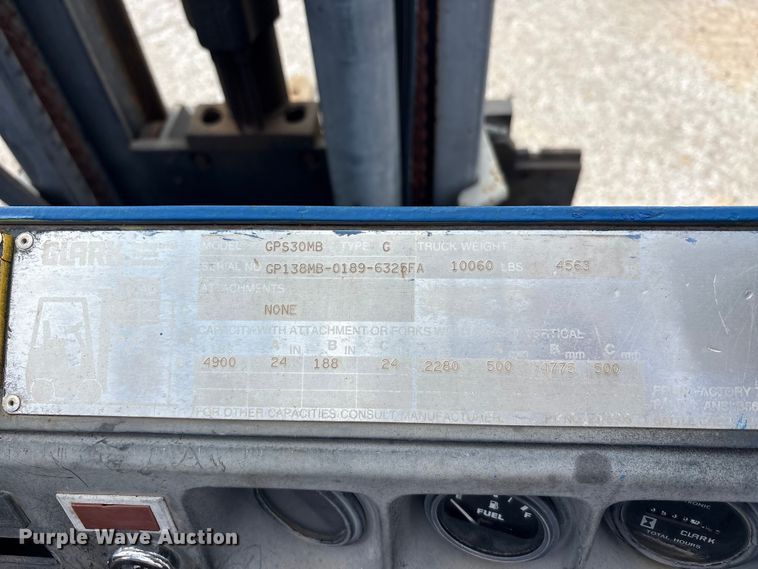 image for item FC2195 Clark GPS30MB forklift