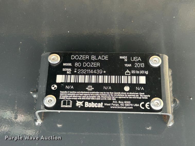 image for item FC5329 Bobcat 80 Dozer skid steer dozer blade