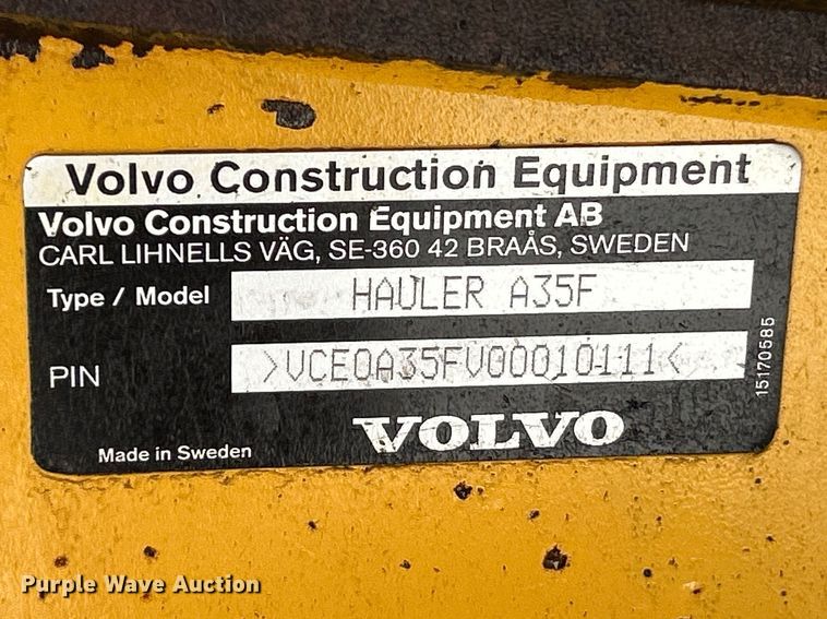 image for item FC5374 2012 Volvo A35F articulated haul truck